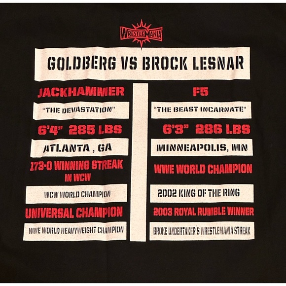 2017 WWE WrestleMania 33 Championship Match“Goldberg vs Lesnar” Size Medium - Picture 4 of 7